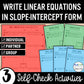Write Linear Equations in Slope-Intercept Form from a Graph, Points, & Slope