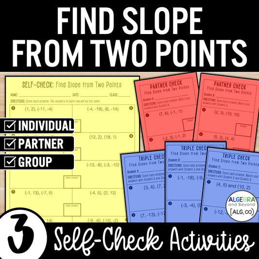 Find Slope from Two Points | Practice | Self-Check Review Activities