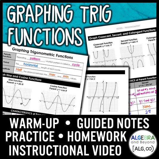 Graphing Trigonometric Functions Lesson | Algebra 2 | Video | Notes | Homework