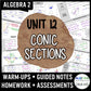 Conic Sections Unit | Algebra 2 | Notes | Homework | Assessments