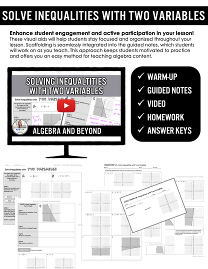 Solving Inequalities with Two Variables Lesson | Video | Notes | Homework