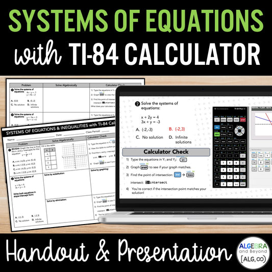 Graphing Systems of Equations and Inequalities Activity with the TI-84 Graphing Calculator