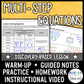 Multi-Step Equations Lesson | Warm-Up | Guided Notes | Homework