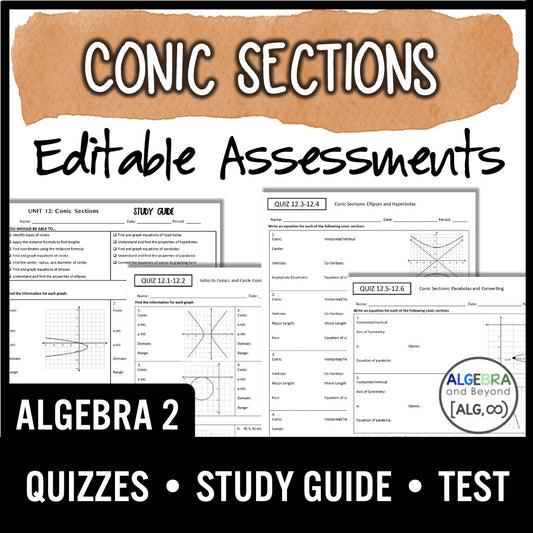 Conic Sections Assessments | Quizzes | Study Guide | Test