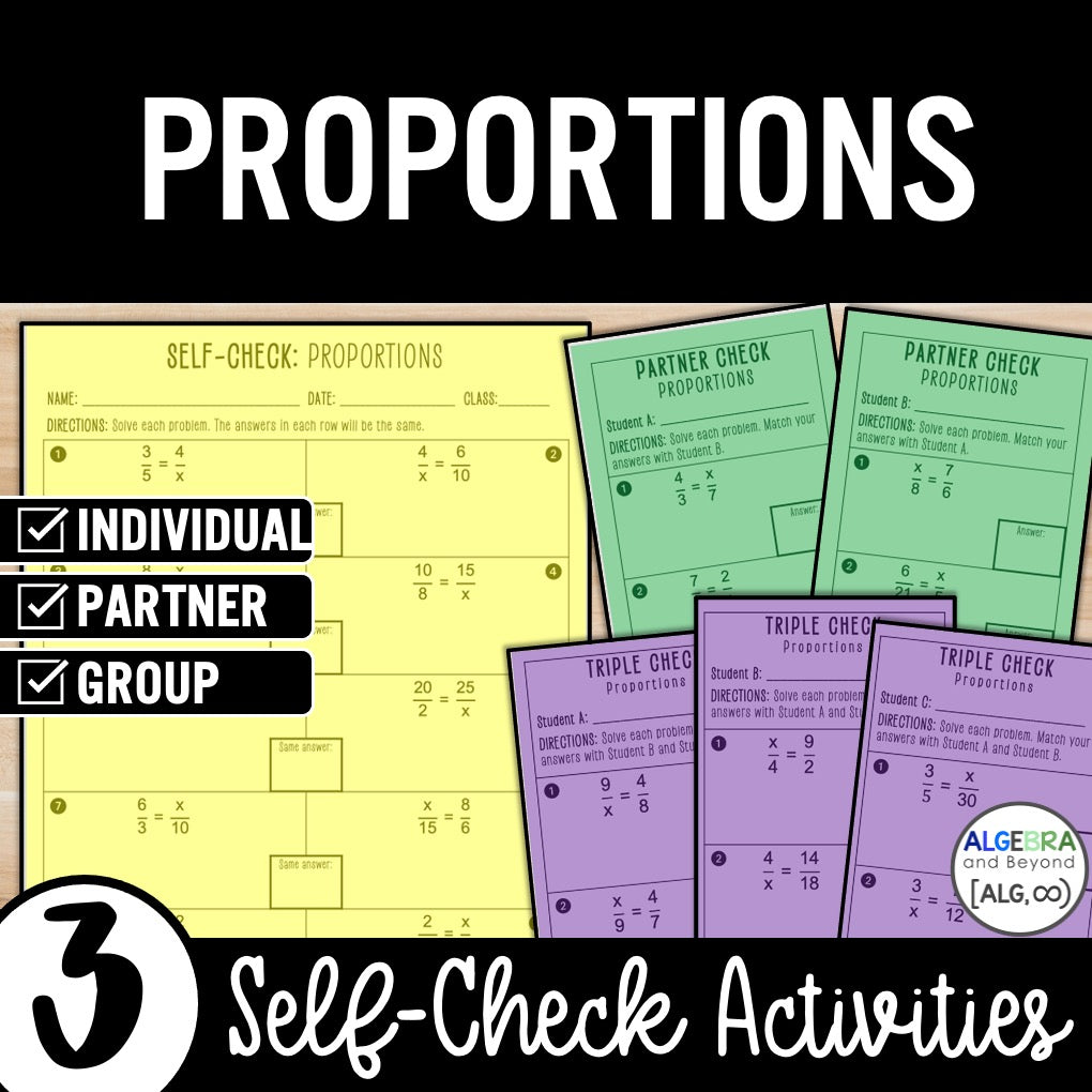 Proportions | Self-Check Activities