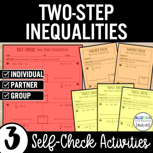 Two-Step Inequalities| Self-Check Activities