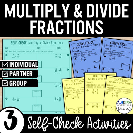 Multiply and Divide Fractions | Self-Check Activities