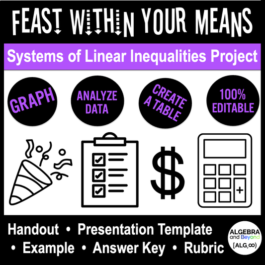Systems of Linear Inequalities Fun Real World Project Graphing Practice Activity