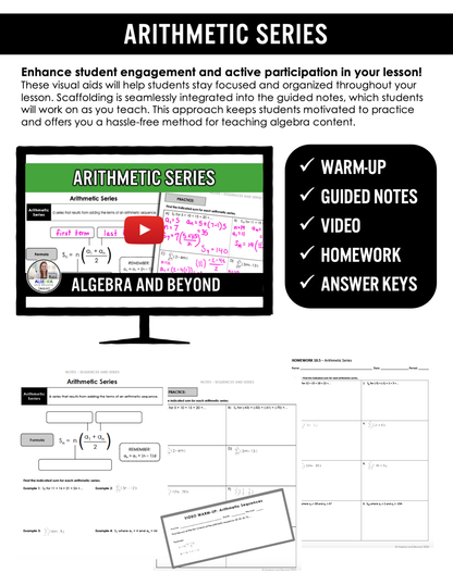 Arithmetic Series Lesson | Video | Guided Notes | Homework