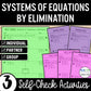 Solve Systems of Equations by Elimination Review Activity - Practice Worksheets