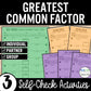 Greatest Common Factor (GCF) Review Practice Activity - Partner Worksheets