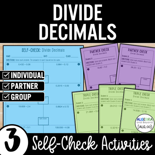 Divide Decimals | Self-Check Activities