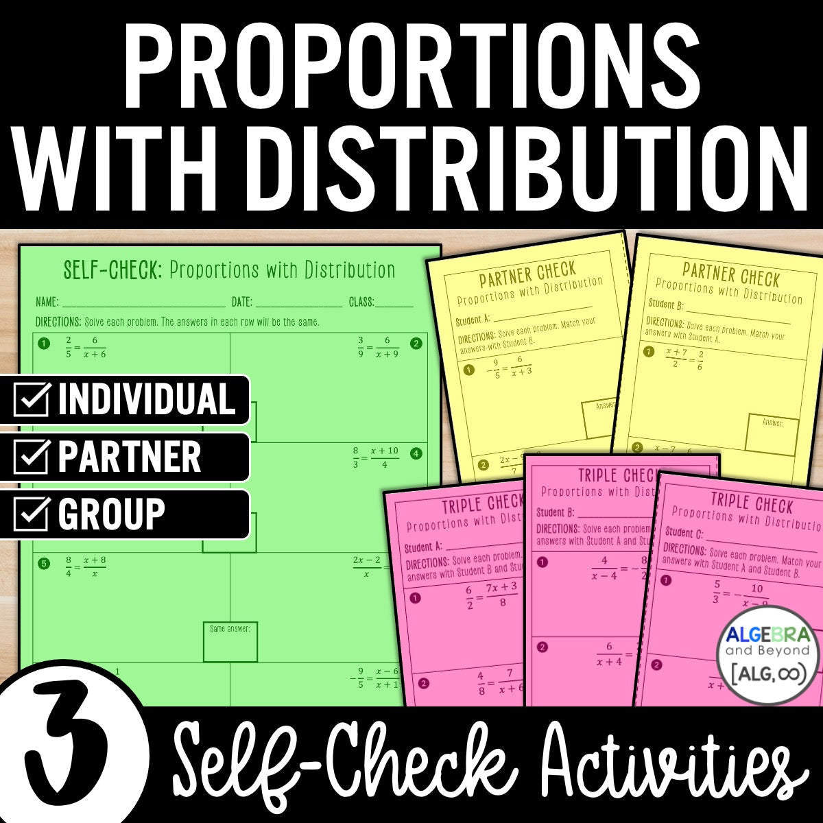 Proportions with Distribution Review Activity – Partner Practice Worksheets