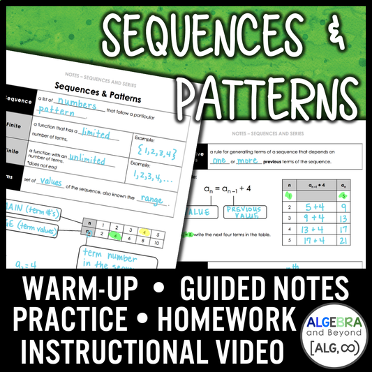 Sequences and Patterns Lesson | Video | Guided Notes | Homework
