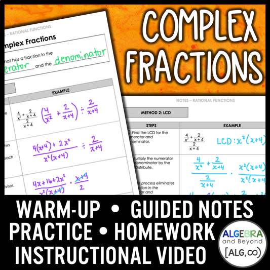 Complex Fractions Lesson | Video | Guided Notes | Homework