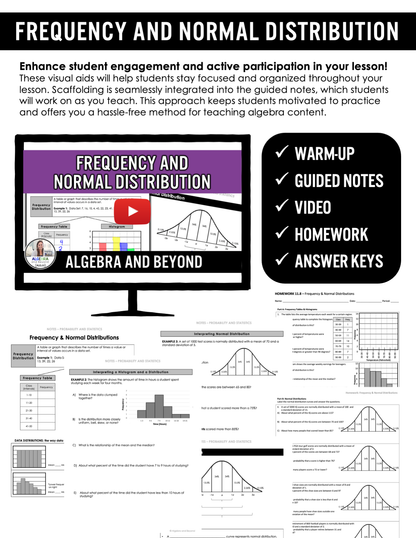 Frequency and Normal Distribution Lesson | Warm-Up | Guided Notes | Homework