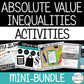 Absolute Value Inequalities Review Activities Mini-Bundle - Project, Game, Self-Check, Error Analysis
