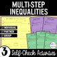 Multi-Step Inequalities (Variables on Both Sides) Activity Practice Worksheets