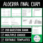 Algebra 1 Midterm and Final Exam | Semester Review | End of the Year Assessments