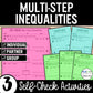 Multi-Step Inequalities Practice | Distribute | Self-Check Review Activities
