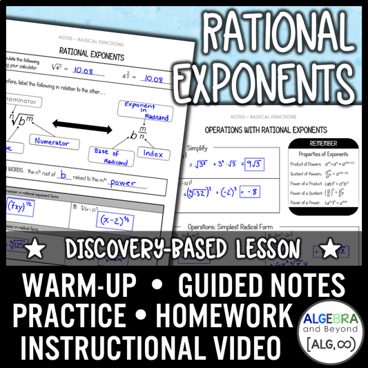 Rational Exponents Lesson | Video | Guided Notes | Homework