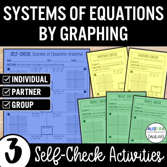 Solve Systems of Equations by Graphing Review Activity - Practice Worksheets