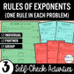 Rules of Exponents Review Activity – Practice Partner Worksheets