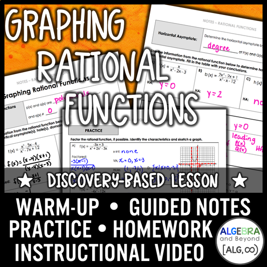 Graphing Rational Functions Lesson | Video | Guided Notes | Homework