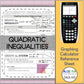 Quadratic Inequalities | TI-84 Graphing Calculator Reference Sheet and Practice