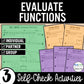 Evaluating Functions Review Activity – Partner Self-Check Practice Worksheets