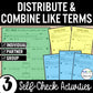 Distribute and Combine Like Terms | Practice | Self-Check Review Activities