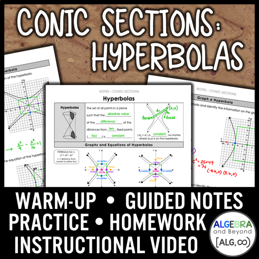 Conic Sections | Hyperbolas Lesson | Video | Guided Notes | Homework