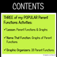 Parent Functions and Graphs Activities, Graphic Organizers, Review Worksheets