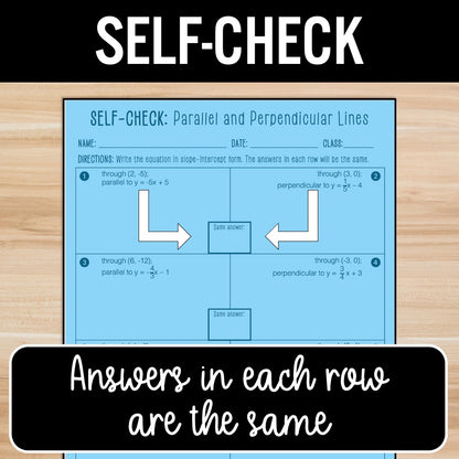 Parallel and Perpendicular Lines Practice | Self-Check Review Activities