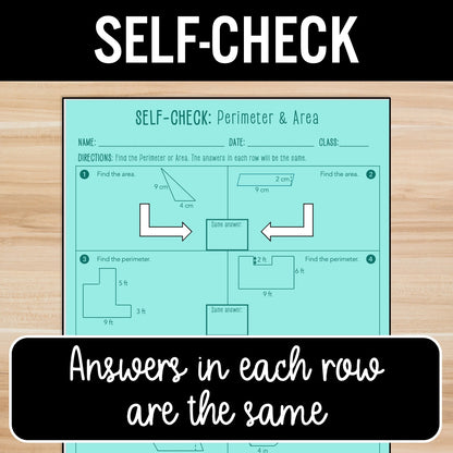 Finding Area and Perimeter Review Activity – Partner Practice Worksheets