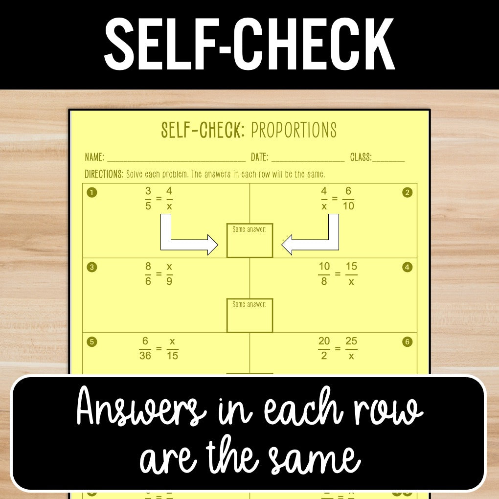 Proportions | Self-Check Activities