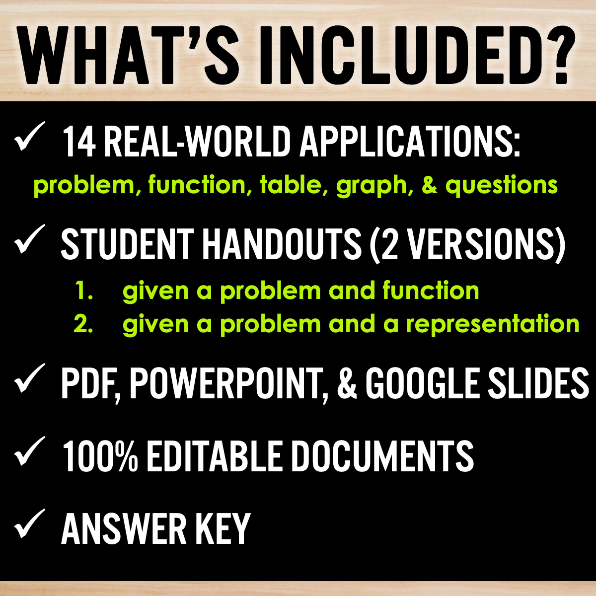 Quadratic Functions (Algebra 2) Real World Applications Multiple Representations