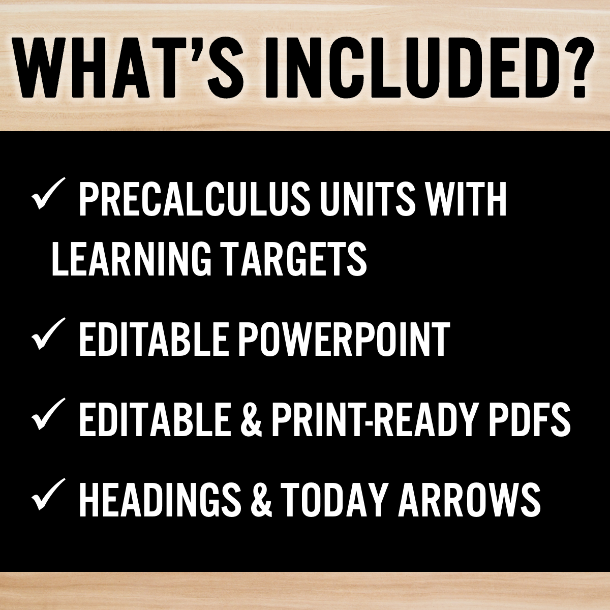 Precalculus Learning Targets, Clip Charts, Bulletin Board, Printable Objectives