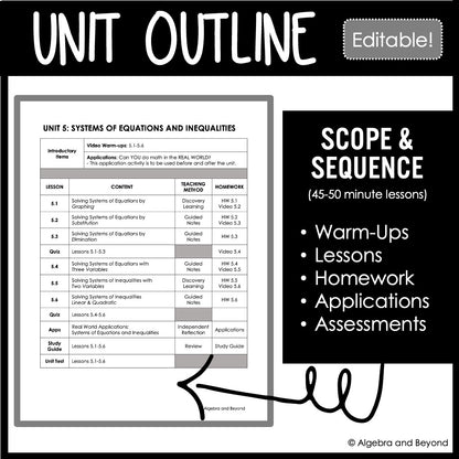Systems of Equations & Inequalities Unit Bundle | Algebra 2 | Guided Notes | Homework