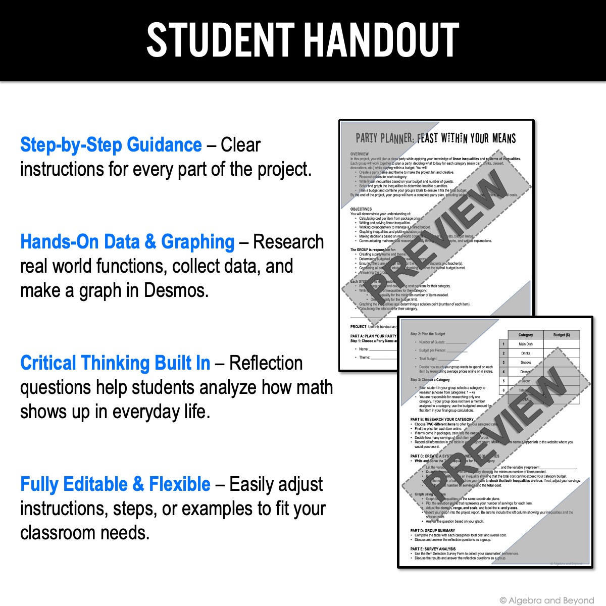 Systems of Linear Inequalities Fun Real World Project Graphing Practice Activity