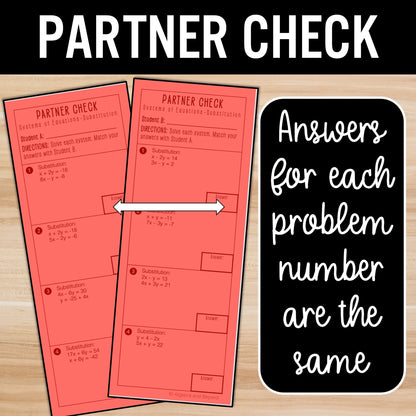 Solve Systems of Equations by Substitution Review Activity - Practice Worksheets