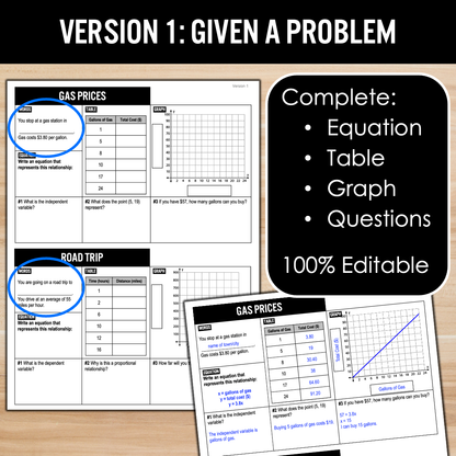 Proportional Relationships - Real World Applications Multiple Representations