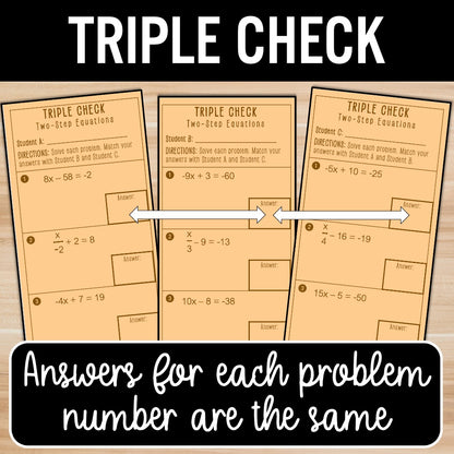Two-Step Equations | Self-Check Activities