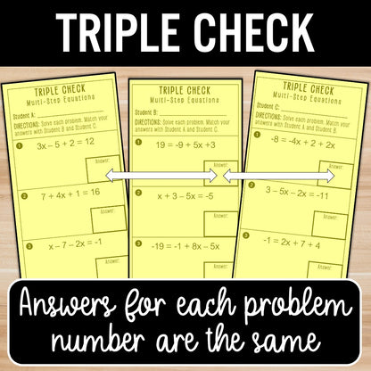 Multi-Step Equations | Practice | Self-Check Review Activities
