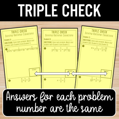 Solving Rational Equations Review Activity – Practice Partner Worksheets