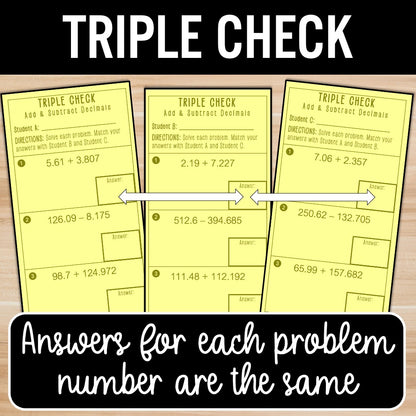 Add and Subtract Decimals | Self-Check Activities