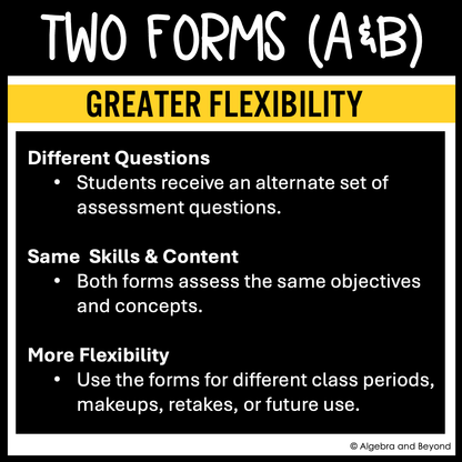 Linear Equations and Representations Assessments | Quizzes | Study Guide | Test