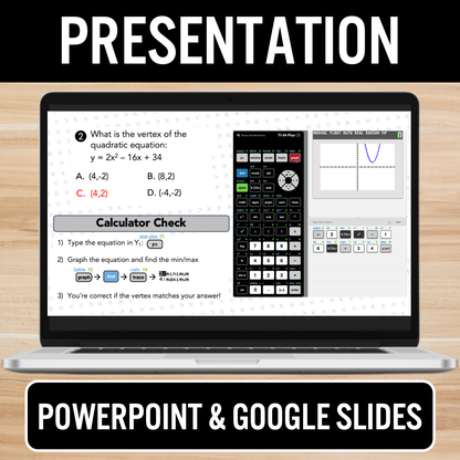 Graphing Quadratic Equations Activity with TI-84 Graphing Calculator Handout Presentation