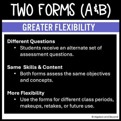 Algebra 2 Foundations Assessments | Quizzes | Study Guide | Test