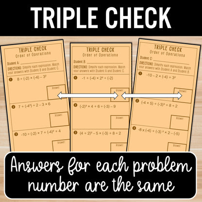 Order of Operations | Positive and Negative Integers | Exponents | Worksheet